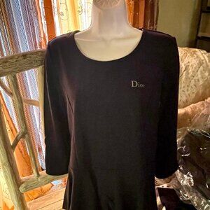 DIOR Animation Top -Womens Uniform Shirt Top Exclusive- Black w Flounce